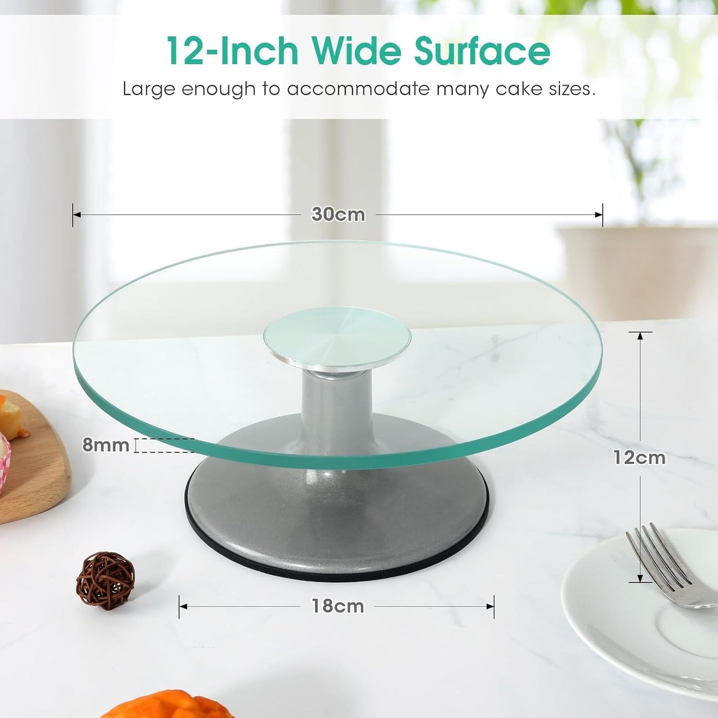 Cake Turntable 12 Inch, Uten Cake Stands, Glass Cake Decorating Display Stand, 33pcs Cake Decorating Set, Straight & Offset Spatula, Cream Scraper etc. Baking Tools & Accessories