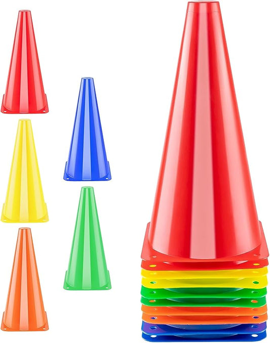 BiAnYC 12.5 Inch（32CM） Plastic Sport Training Traffic Cones Set of 10