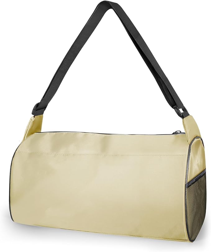 C&F BOGMOST Small Gym Bag for Women & Men,Small Lightweight Duffel Bag Carry On Bags Mini Duffel Travel Bag Waterproof Sports Bags for Workout/Sport/Travel, Beige