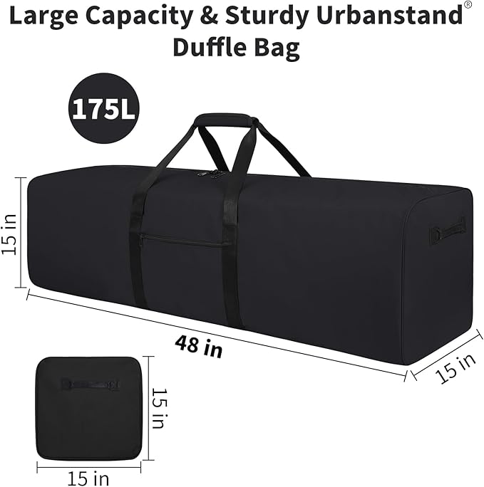 48 Inch Travel Duffle Bag Extra Large Sport Equipment Duffel Bags with 2-way Lockable Zippers(Black 48inch 2Pack)