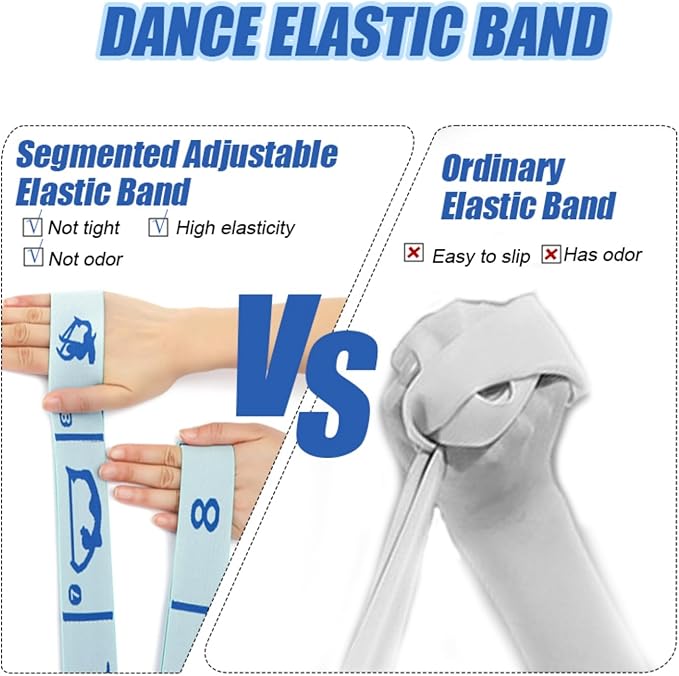 Elastic Yoga Stretching Strap with Loops, CEILIWEN Stretch Straps For Physical Therapy, Pilates Stretch Band, Elastic Exercise Bands, Leg Stretching Strap, Stretch Resistance Bands For Exercise