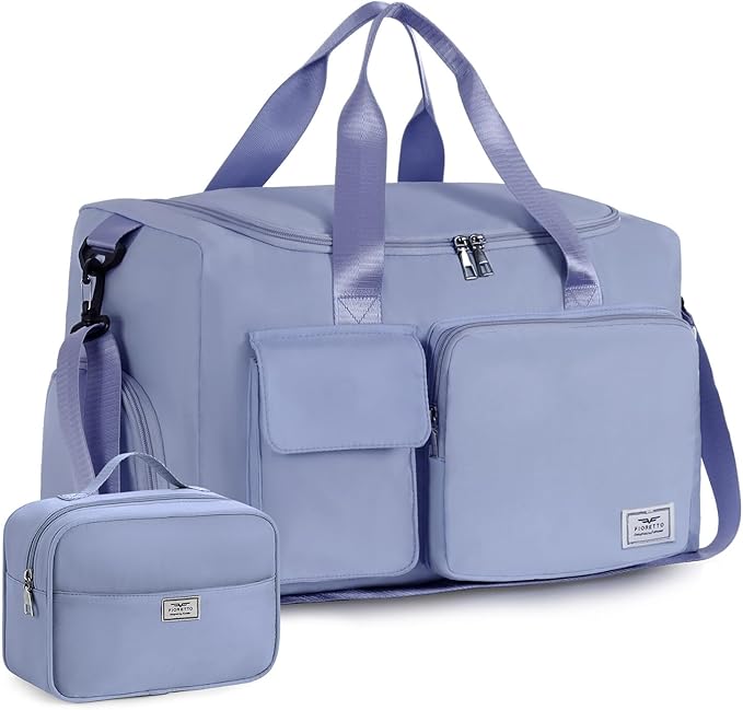 FIORETTO Women's Gym Duffle Bag with Shoes Compartment, 37L Capacity, Ideal for Travel, Gym, Sports, Duffel, Weekender