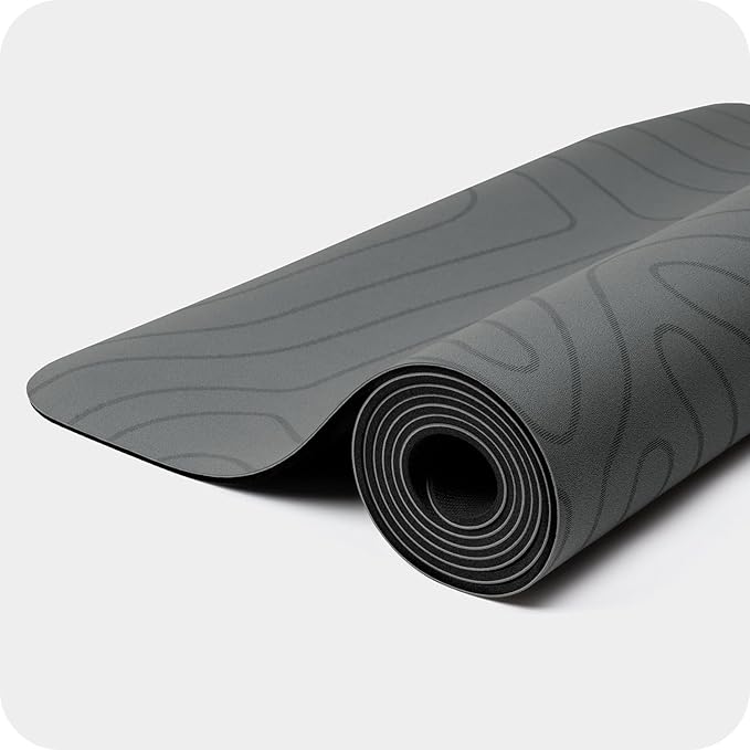 4mm Cushioned Exercise Mat for Yoga & Pilates - Anti Slip, Polyurethane with Suede Top & Carrying Strap