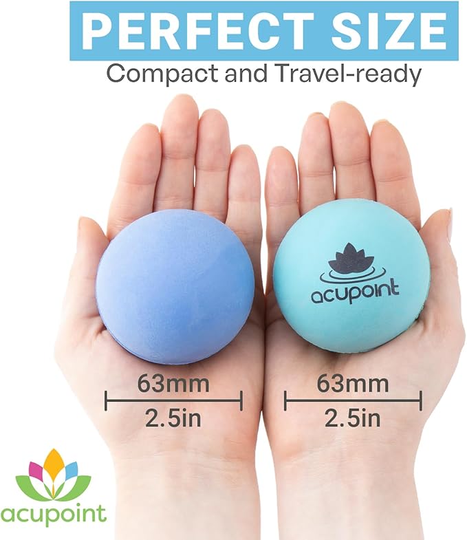 Physical Massage Therapy Ball Set - Ideal for Yoga, Deep Tissue Massage, Trigger Point Therapy and Myofascial Release Physical Therapy Equipment