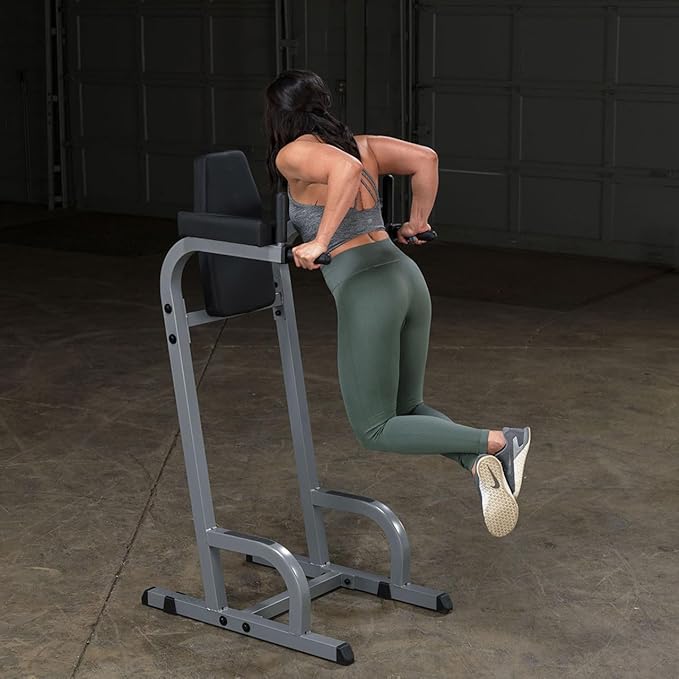 Body-Solid (GVKR60) Vertical Knee Raise with Dip Station for Abdominal and Core Training, Home and Commercial Gym