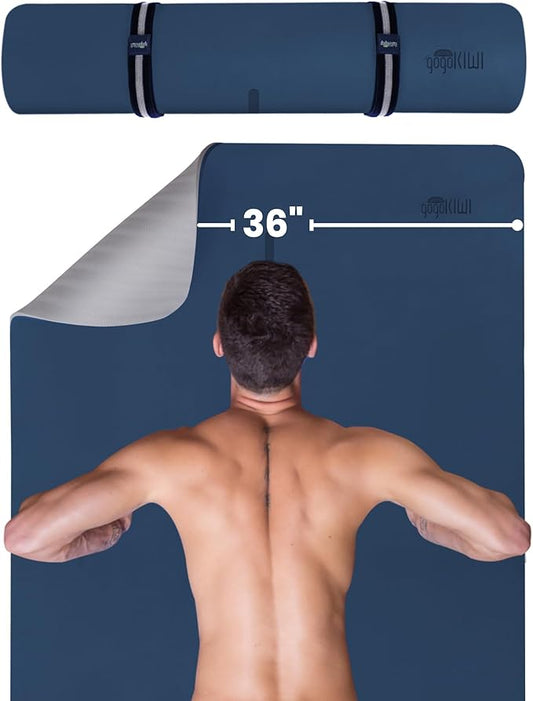 Extra Wide Yoga Mat for Men Women (72"L x 36"W) Non Slip Fitness & Exercise Mat with Alignment Marks for Yoga, Pilates, Floor Workouts