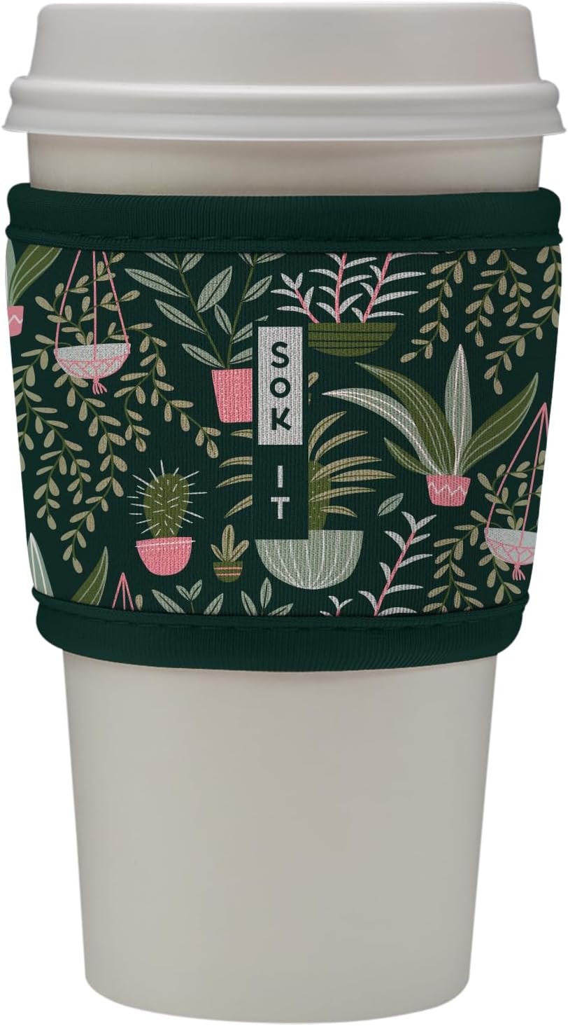 Sok It HotSok Coffee & Tea Reusable Insulated Neoprene Cup Sleeve (Green Living)