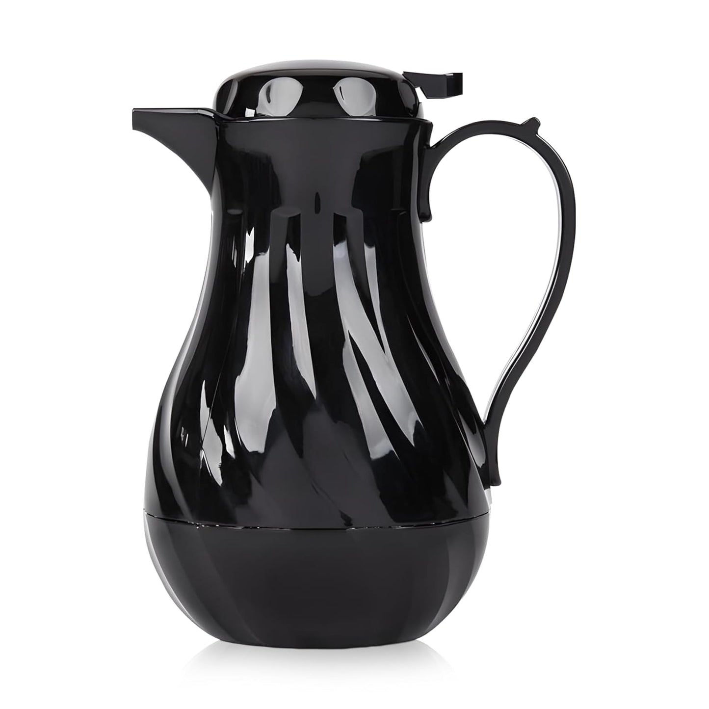 OCS Parts Easy Pour Thermal Coffee Carafe | 10-Inch Insulated Hot and Cold Beverage Pitcher Server for Coffee, Tea, Hot Chocolate and Water with Colored Tags for Easy Idenfication | 42-Ounce | Black
