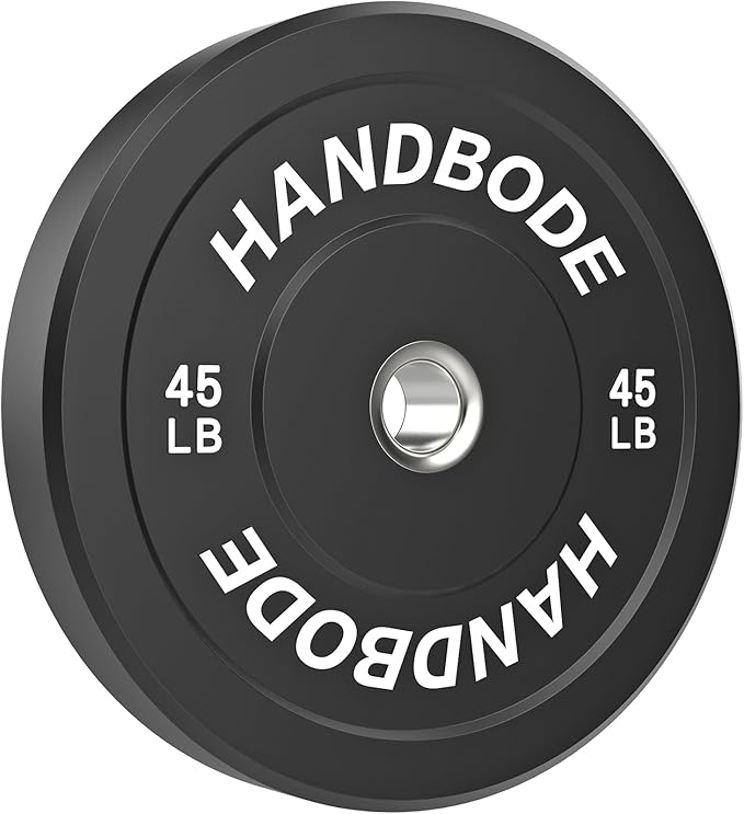 Bumper Plates 2 - Inch Olympic Weight Plate Set for Barbell, 10-55 lb Rubber Weights Sets for Home Gym, Strength Training Plate, Weight Lifting, Black