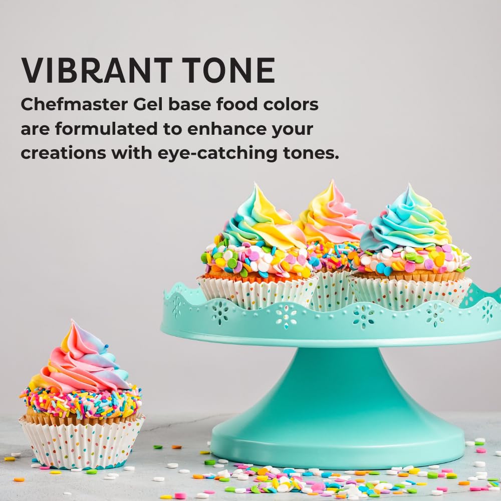 Chefmaster Tulip Red Gel Food Coloring | Vibrant Color | Professional-Grade Dye for Icing, Frosting, Fondant | Baking & Decorating | Fade-Resistant | Easy-to-Use | Made in USA | 20 oz