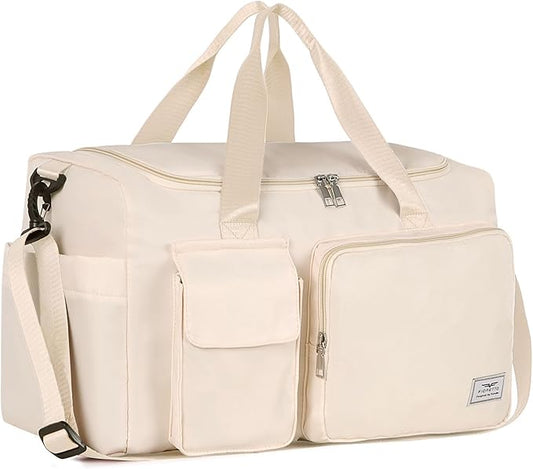 FIORETTO Women's Gym Duffle Bag with Shoes Compartment, 37L Capacity, Ideal for Travel, Gym, Sports, Duffel, Weekender