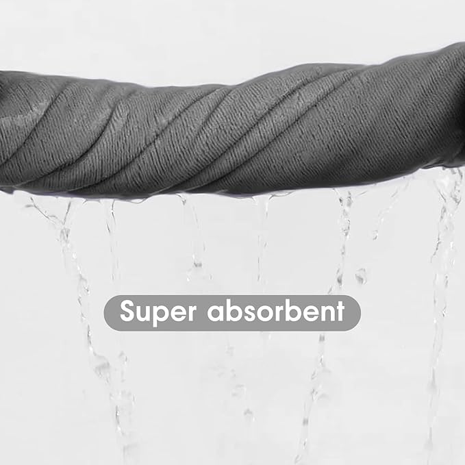 JML Microfiber Bath Towel Set, 6 Pack 30" x 60", Large, Soft Absorbent Microfiber Hair Towels for Adult, Men, Body, Grey