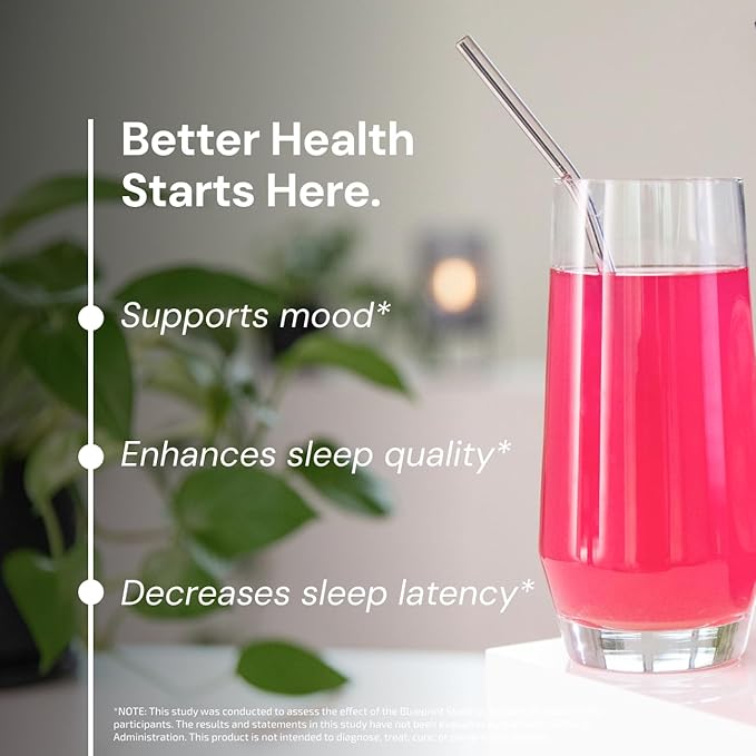 Blueprint Bryan Johnson Longevity Mix - Muscle Builder & Recovery Supplement - Promotes Focus and Balanced Mood - Magnesium, Creatine, L-Theanine, Glutathione & Vitamin C- 30 Servings, Blood Orange