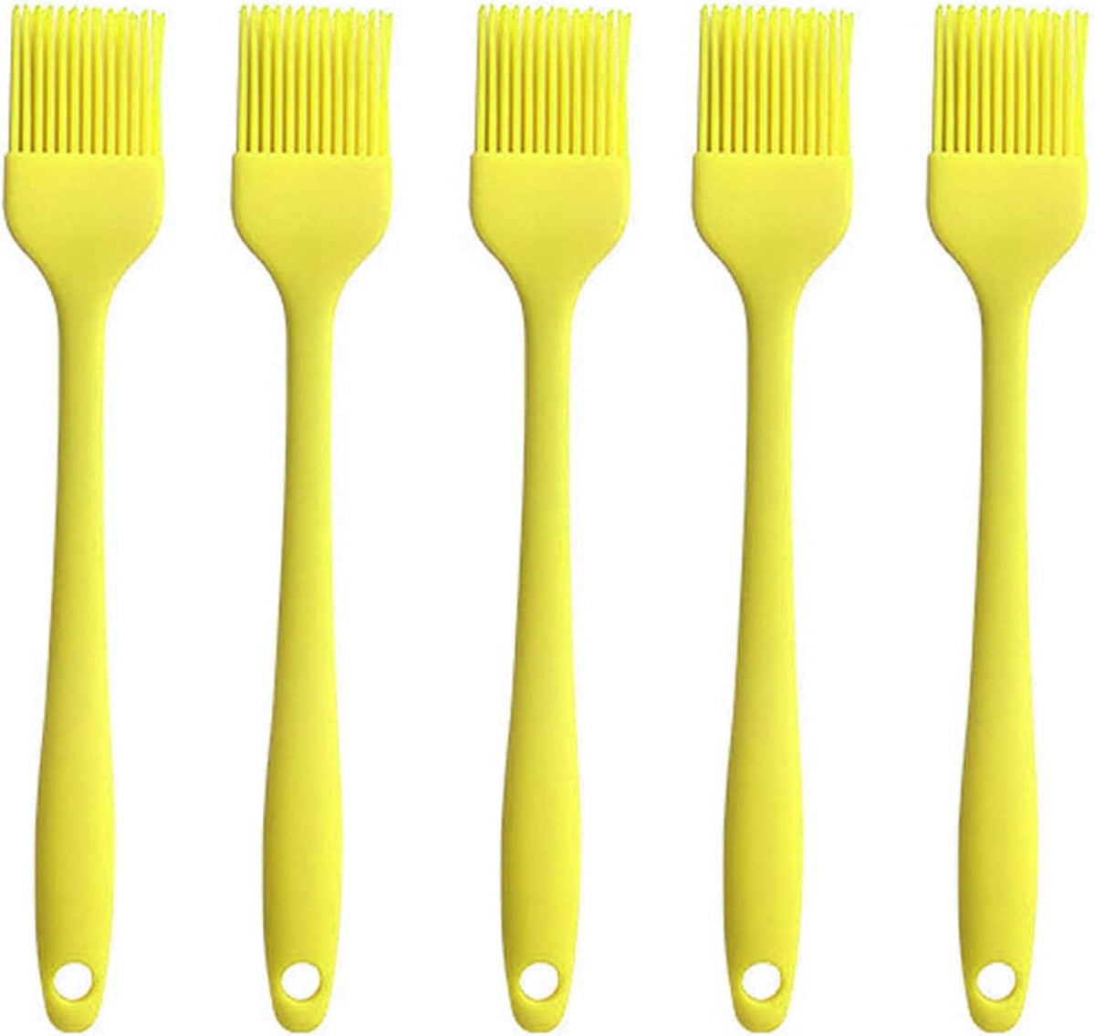 Silicone brush, Oil Brush for BBQ Kitchen Cooking Baking and Grilling (5 PCS,yellow)