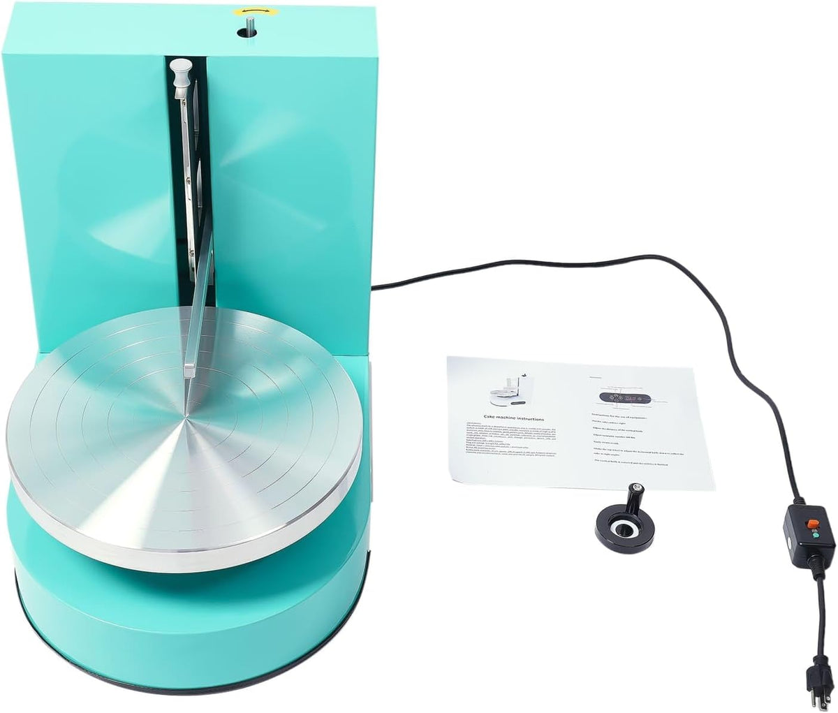 Cake Decorating Machine, Automatic Cake Cream Spreading Machine 200W for 4-12" Cakes, Cake Frosting Machine, 60-320rpm Rotating Speed, Turntable with Adjustable Scraper, LCD Display (Green)