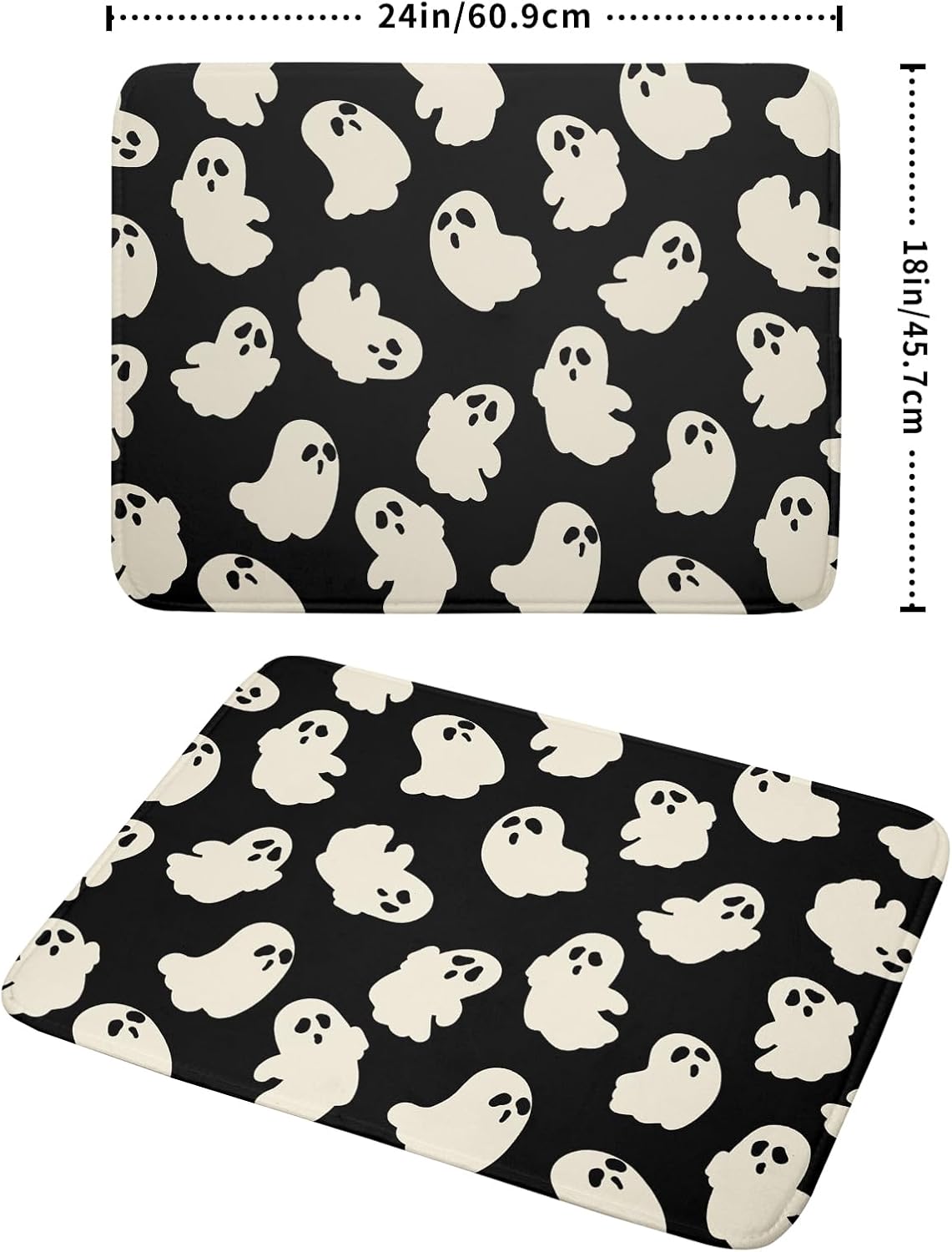 Halloween Ghosts Dish Drying Mat for Kitchen Counter Halloween Cute Ghost Drying Dish Mat 18”x24” Absorbent Microfiber Reversible Kithchen Mats for Countertop Fast Dry Dish Draining Mats for Halloween