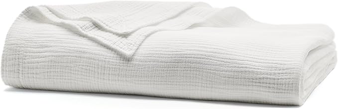 BOLL & BRANCH Dream Bed Blanket - Twin/Twin XL, White - Luxury 100% Organic Cotton - Soft, Lightweight and Breathable - Cloud-Like Touch