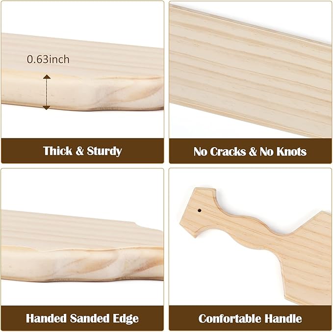 BATTIFE [2Pack] 15inch Sorority Paddle - Greek Fraternity Paddle, Unfinished Wooden Frat Paddle, Solid Pine Wood Paddles