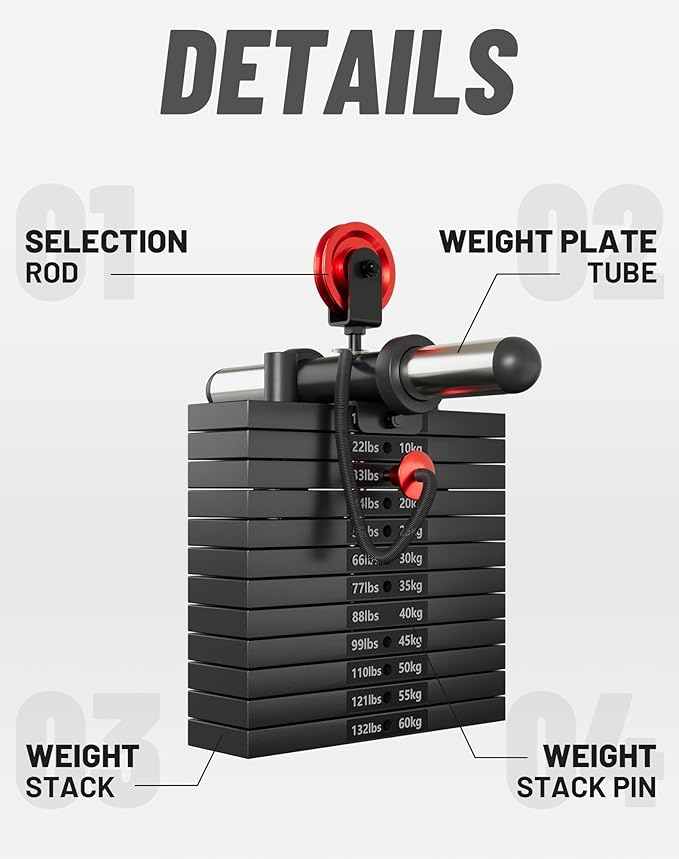 Mikolo Smith Machine, 2200lbs Squat Rack with LAT-Pull Down System & Cable Crossover Machine, Training Equipment with Leg Hold-Down Attachment