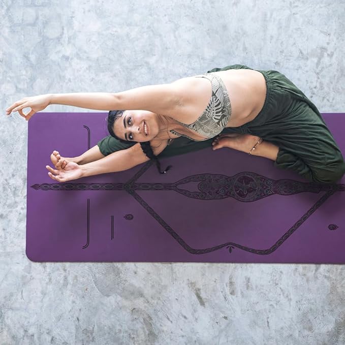 Liforme Printed Yoga Mat Collection - Free Yoga Bag Included - Patented Alignment System, Warrior-like Grip, Non-Slip, Eco-friendly, Sweat-resistant, Long, Wide and Thick for Comfort