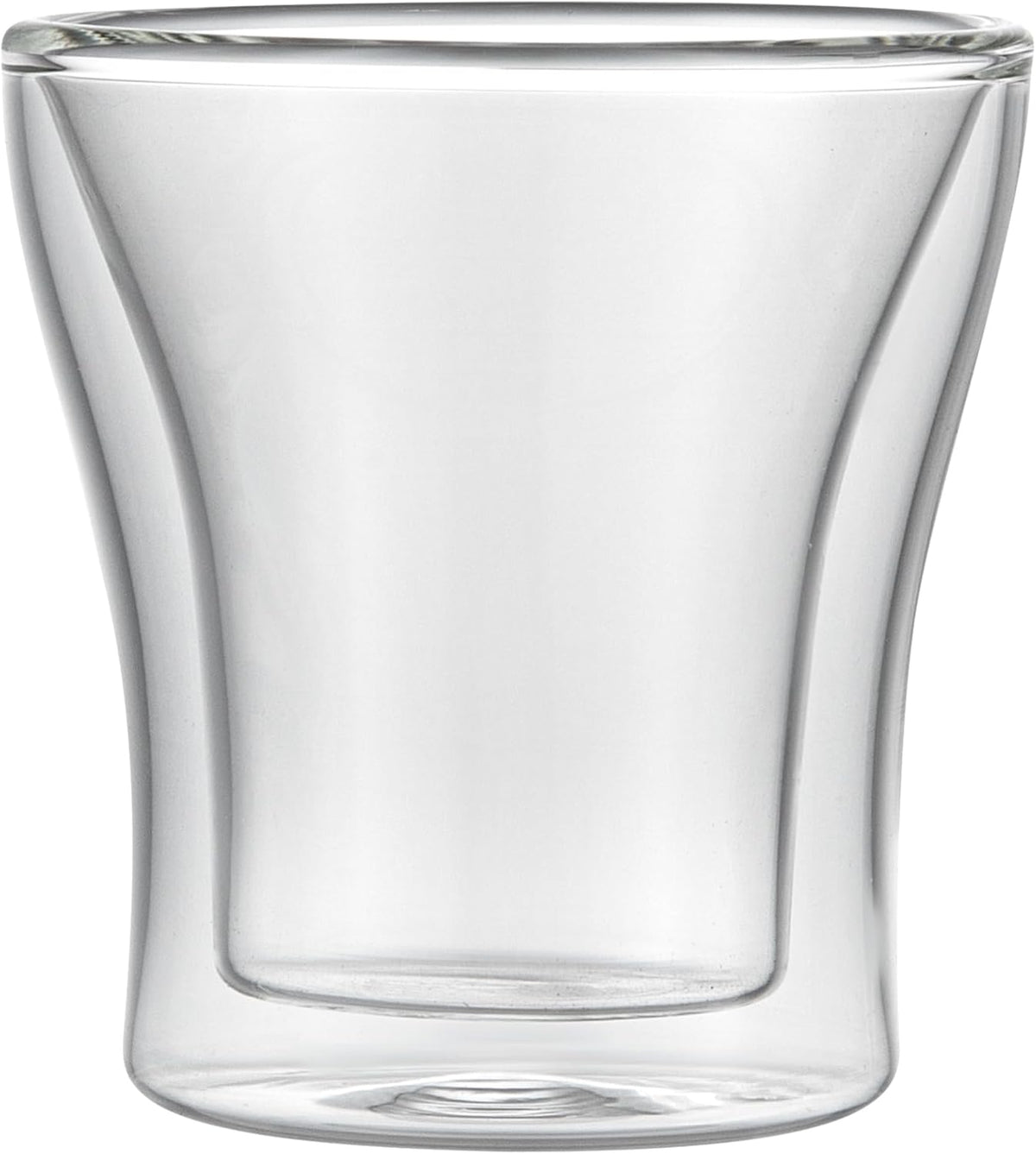 Restaurantware-Forma Professional 3.4 oz Double Wall Shot Glasses, 12 Insulated Espresso Cups - Dishwashable, Reusable, Clear Glass Coffee Cups, Freezable, For Hot Or Cold Beverages