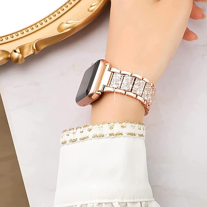 22mm Women's Jewelry Bling Diamond Metal Dressy Strap, Adjustable Replacement Strap Accessories Compatible for GTX12, T60 Smart Watches