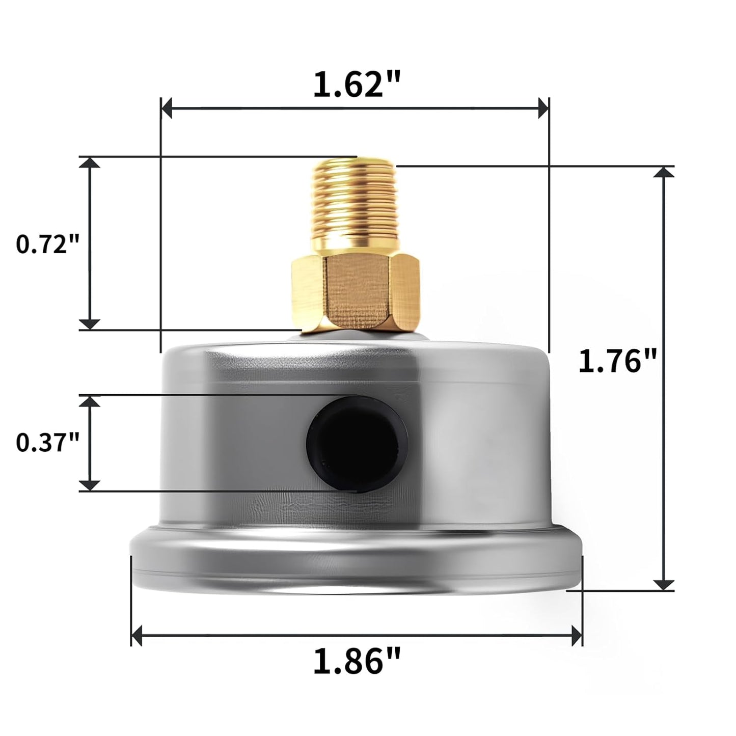 Universal 0-100psi Fuel Pressure Gauge 1/8" NPT Oil Press Gauge with 10AN Male to 10AN Male Fuel Pressure Fitting Adapter