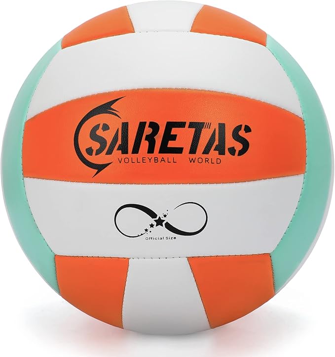 Beach/Water/Sand Volleyballs, Outdoor/Indoor Official Size, Soft Touch Volleyball for Beginners, Cute Volley Ball for Girls/Kids/Youth, Ideal Gifts with Pump for Backyard, Pool, Middle School