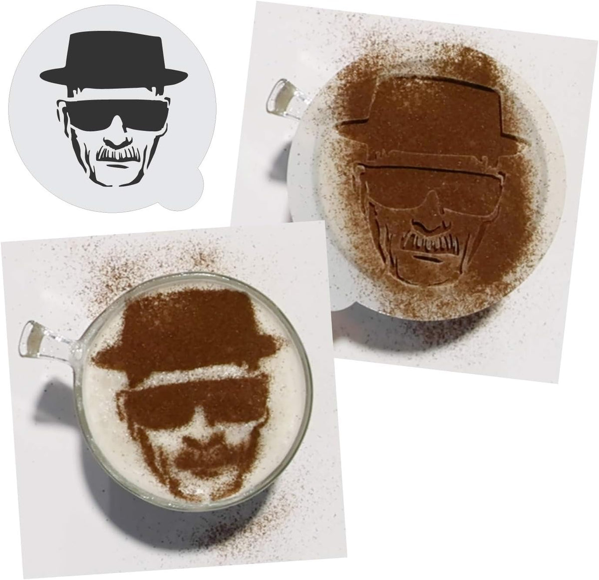 Stencil Stop Custom Coffee Stencil - Customizable for Business Logos, Faces, Images - 14 Mil Mylar Plastic (3 x 3 inches - 10 Pack)