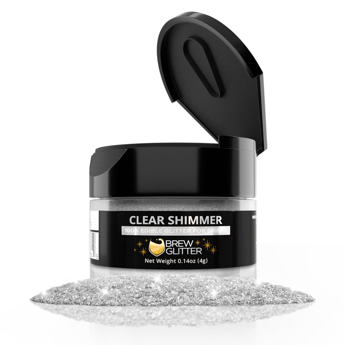 Brew Glitter Clear Edible Drink Glitter 1x 4g Jar for Cocktails, Beer, & Beverages
