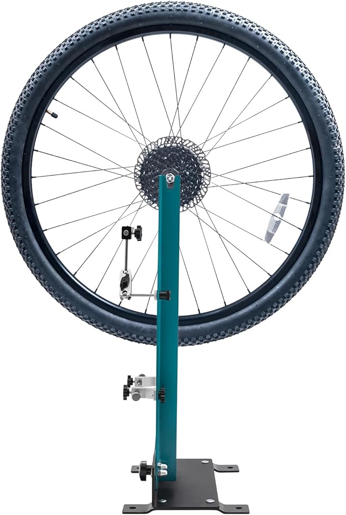 Bicycle Wheel Truing Stand, 360° Swivel Bike Workstands Truing Stand Bicycle Wheel Balancer Adjustable Width 3.5-5.9 Inches with Utility Knob for Wheels Of Children's Bikes, Folding Bikes