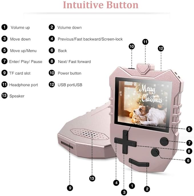 AGPTEK MP3 Player for Kids, Portable 8GB Music Player with Built-in Speaker, FM Radio, Voice Recorder, Expandable Up to 128GB, Rose Gold,K1