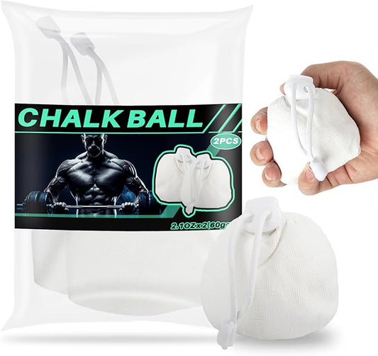 2PCS Chalk Ball - Climbing Chalk Gymnastics for Gym, Gymnastics, Grip, Climbing, Weightlifting (2.1 OZ Each)