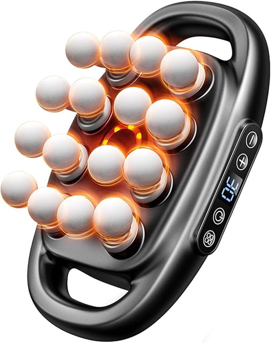 16-Head Massage Gun Set, Massage Gun Deep Tissue Neck Massager with 16 Heads, for Deep Tissue, Back, Shoulders, Legs, Pain Relief (Gray 16 Heads)