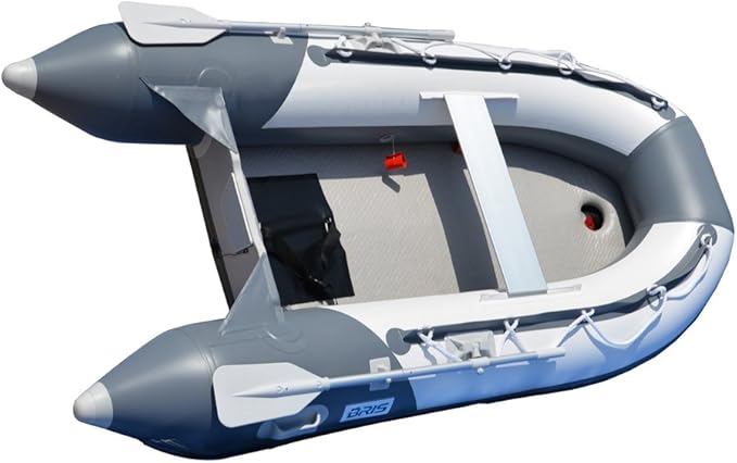 BRIS 8.2 Ft Inflatable Boat Inflatable Pontoon Dinghy Raft Tender Boat with Air-Deck Floor