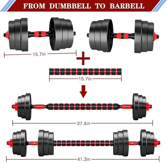 Adjustable-Dumbbells-Sets,Free Weights-Dumbbells Set of 2 Convertible To Barbell A Pair of Lightweight for Home Gym,Women and Men Equipment