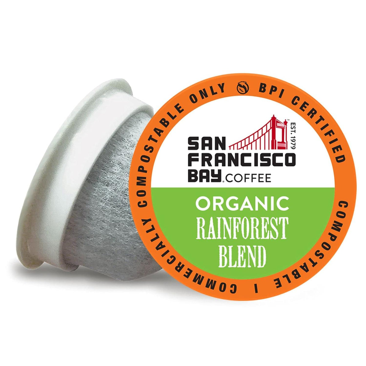 SF Bay Coffee OneCUP Organic Rainforest Blend 36 Ct Medium Dark Roast Compostable Coffee Pods, K Cup Compatible including Keurig 2.0