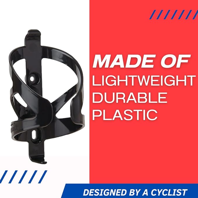 Bike Water Bottle Holder & Bottle Combo – 2-Pack 22 oz Sports Squeeze Bottles with Pull Top Cap & Easy-Install Bike Cage – Made in USA – 50 Strong Brand