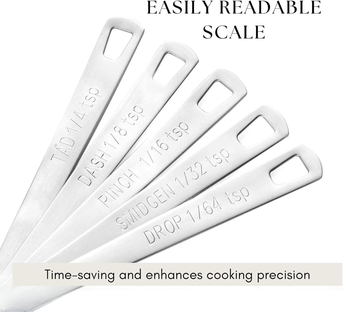 2 Pack Teaspoon Measuring Spoons, 1/4 tsp, 1/8 tsp, 1/16 tsp, 1/32 tsp, 1/64 tsp Mini Measuring Spoons Set, Stainless Steel Cooking Baking Tiny Measuring Spoon for Powders, Spices, Salt