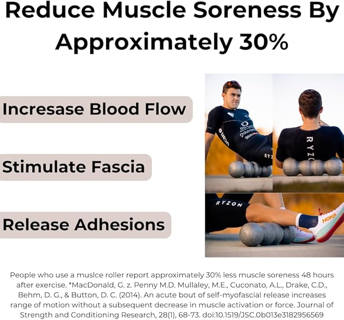 Rollga LITE - The Better Foam Roller for Physical Therapy. Deep Tissue Massage Roller for Muscle Recovery, Back Pain Relief & Flexibility. Yoga & Pilates Exercise Roller. Beginner & Athlete Approved.