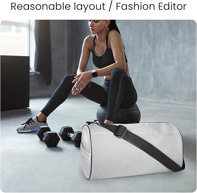 C&F BOGMOST Small Gym Bag for Women & Men,Small Lightweight Duffel Bag Carry On Bags Mini Duffel Travel Bag Waterproof Sports Bags for Workout/Sport/Travel, Grey