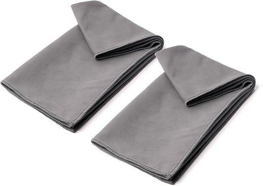 Eunzel 2 Pack Hot Yoga Microfiber Hand Towel Super Absorbent Sweat Towel for Hot Yoga, Pilates and Workout 16" x 26.5", Dark Grey
