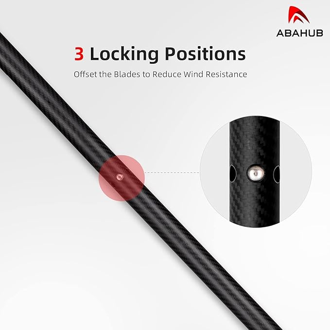 Abahub 1 x Carbon Kayak Paddles, 90.5 Inches Kayaking Oars for Boating, Canoeing with Free Paddle Leash, Carbon Fiber Shaft Black/Blue/Green/Orange/Yellow/White/Red Plastic Blades