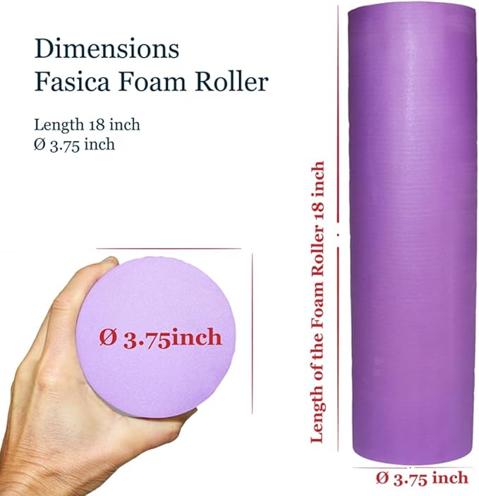 Small Size Low-Medium Density EVA 4 Inch Foam Roller for Back &Leg Pain; Sore Muscle Recovery; Trigger Point Massage Roller Ø3.75x18inch Physical Therapy; Helps as Spine Cracker Stretcher