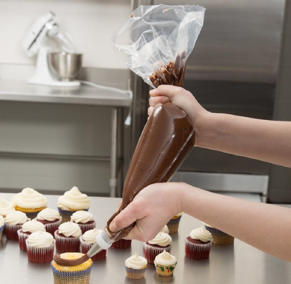 Soro Essentials- 21" Disposable Pastry Bag Pack of 100- Anti Burst Thickened Disposable Icing Piping Pastry Bags Non-Slip Decorating Bags Ideal for Cakes and Cookies Decoration for Home Restaurant