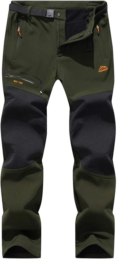 BenBoy Men's Snow Ski Outdoor Waterproof Windproof Fleece Cargo Hiking Pants