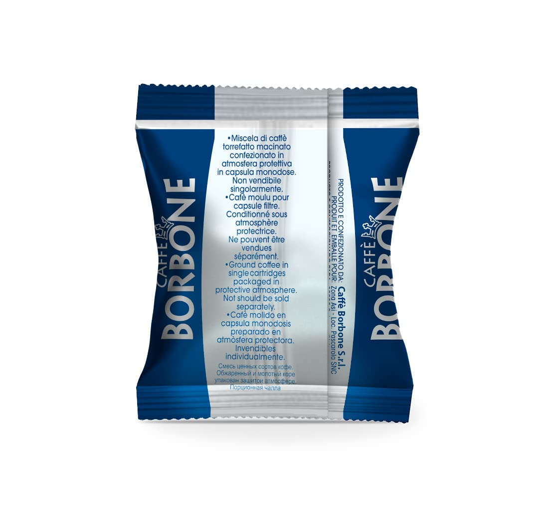 Caffe Borbone Nespresso Compatible Coffee Pods, Blue Blend, Freshly Roasted and Packaged in Italy - 200 Individually Wrapped Coffee Pods - NOT Compatible with Vertuo