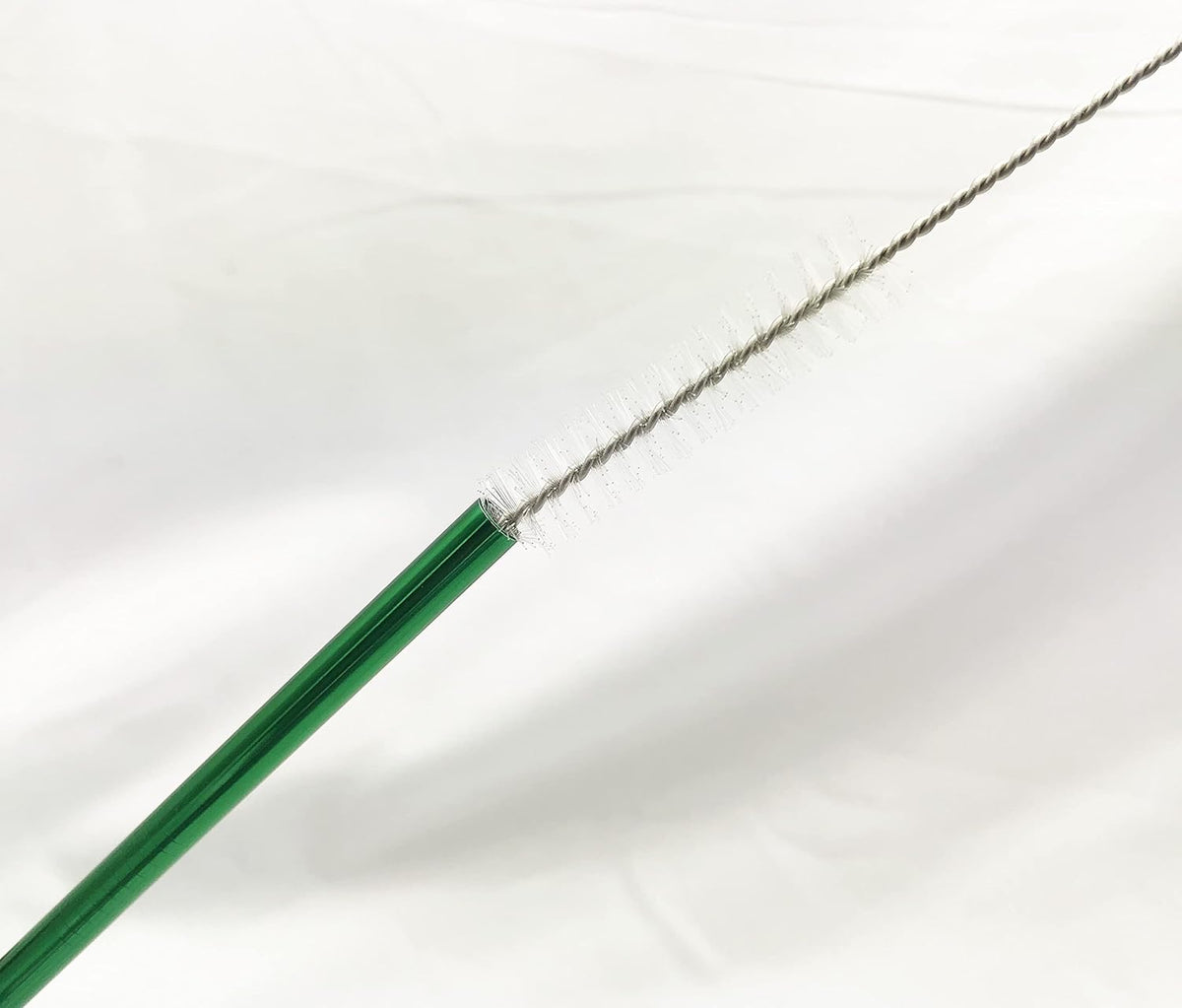 10 Pcs Stainless Steel Straws, Reusable Drinking Straws, Straight Metal Straw Sets with 2 Pcs Cleaning Brushes (8.5 Inch, Green)