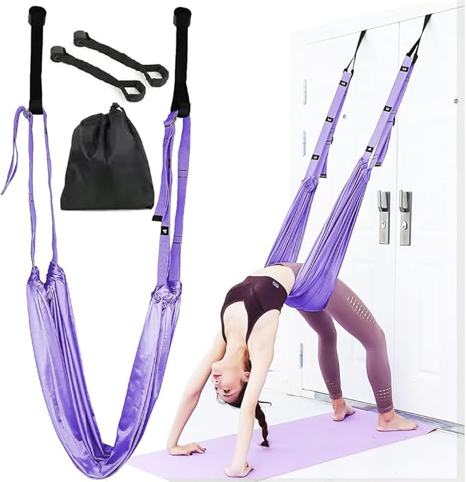 Dance Stretching Equipment - Yoga Strap, Backbend Training Yoga Stretching Rope with Door Anchor, Flexibility Trainer Stretching Equipment Assist Stretch Strap for Fitness Gymnastics Dance Aerial Yoga Ballet