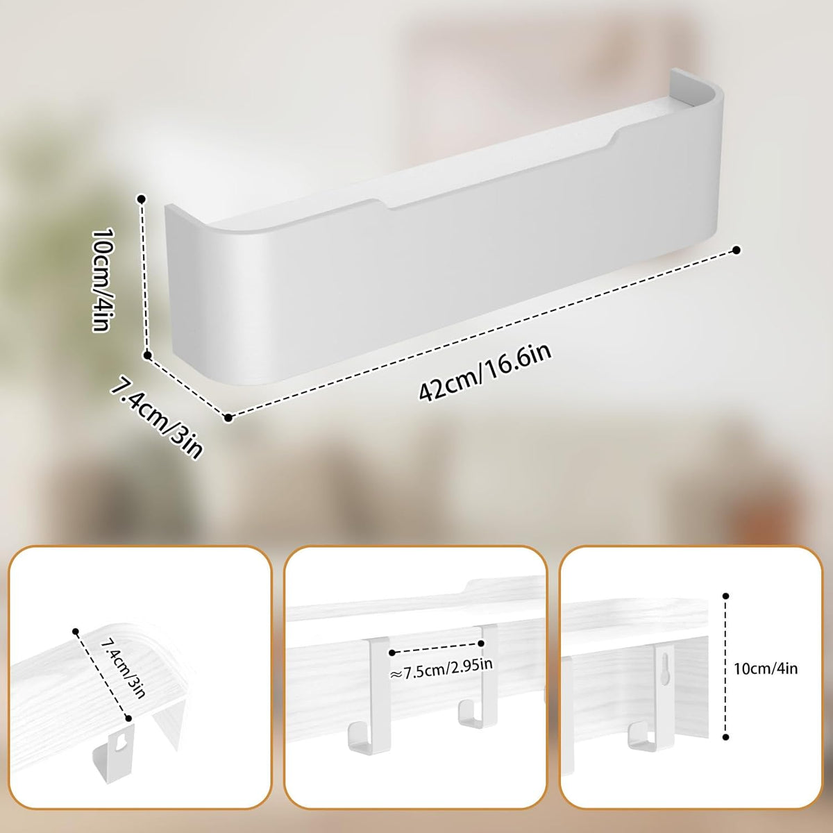 Coat Rack Wall Mount Entryway Organizer Modern Key Holder Wall Mount with Wooden Shelf Entryway Hooks for Bedroom Kitchen Hallway Bathroom for Hanging Coats Hats Bags Towels